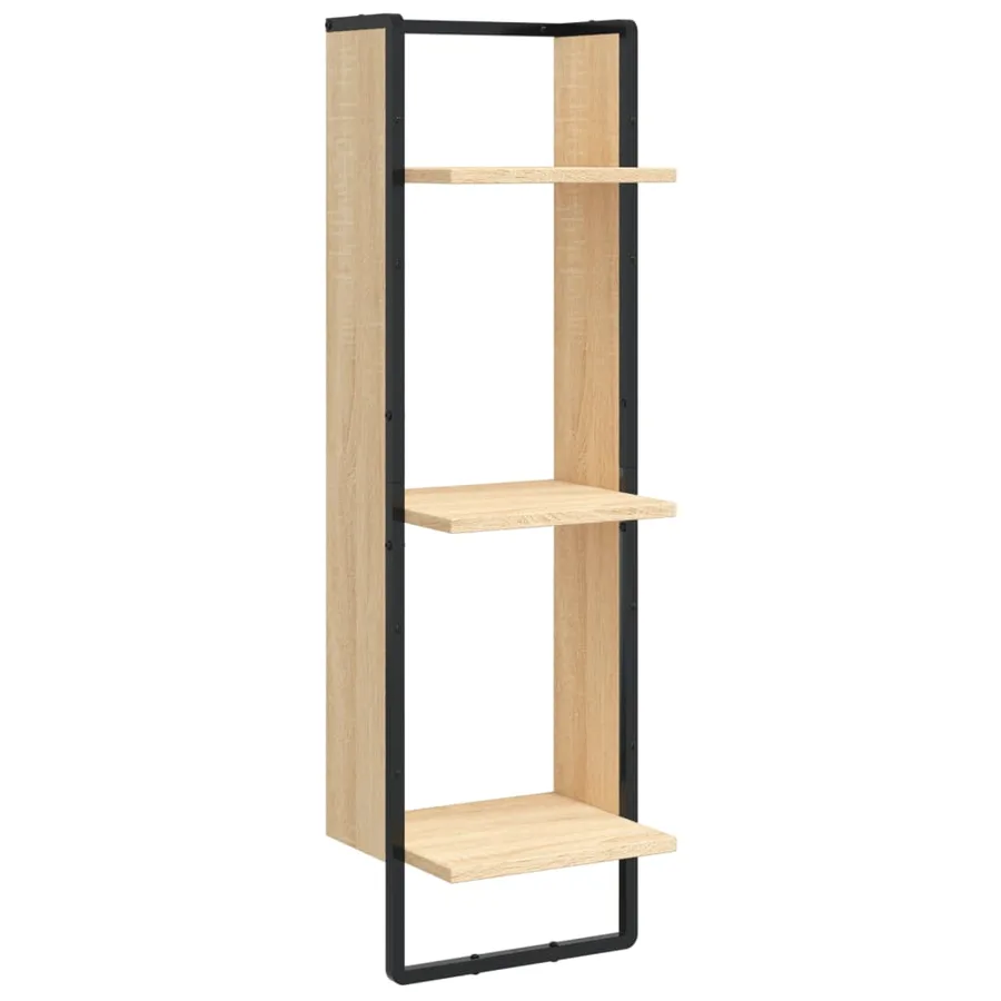Ensemble d'étagères murales avec barres 6 pcs chêne sonoma - 8