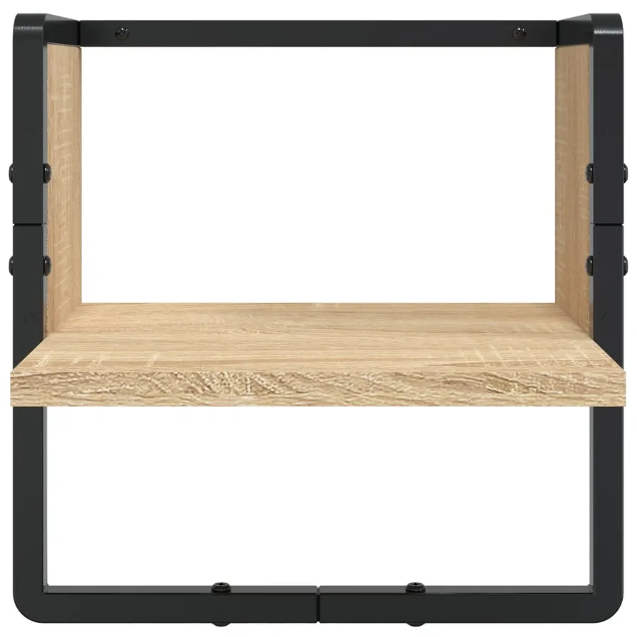 Ensemble d'étagères murales avec barres 6 pcs chêne sonoma - 9