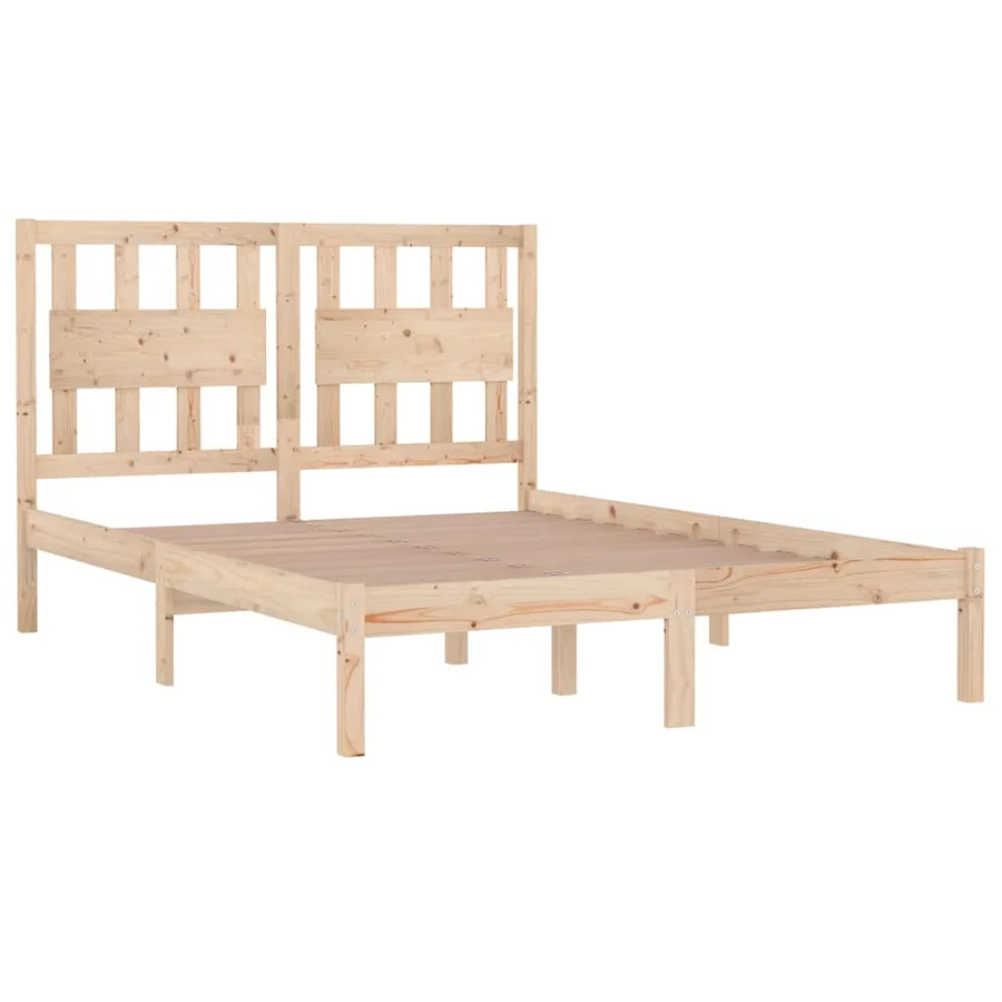 Cadre de lit sans matelas bois massif - 4