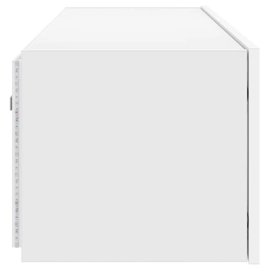 Meuble TV mural avec lumières LED blanc 100x35x31 cm - 10