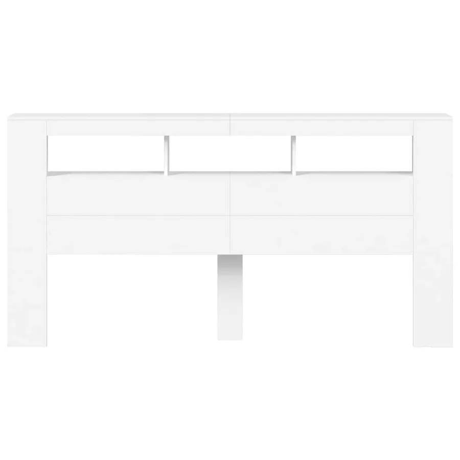 Tête de lit à LED blanc 200x18,5x103,5 cm bois d'ingénierie - 6