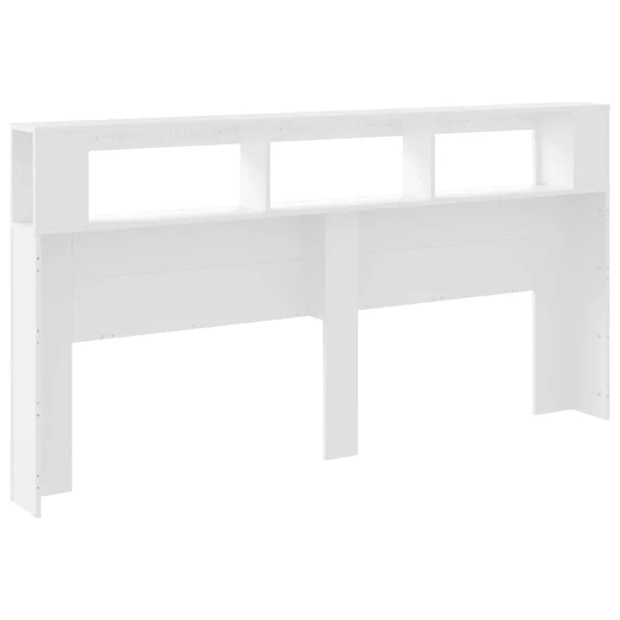 Tête de lit à LED blanc 200x18,5x103,5 cm bois d'ingénierie - 7