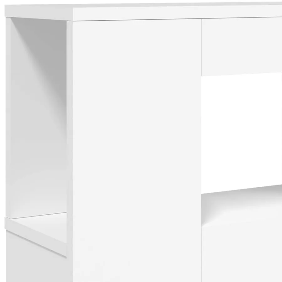 Tête de lit à LED blanc 200x18,5x103,5 cm bois d'ingénierie - 9