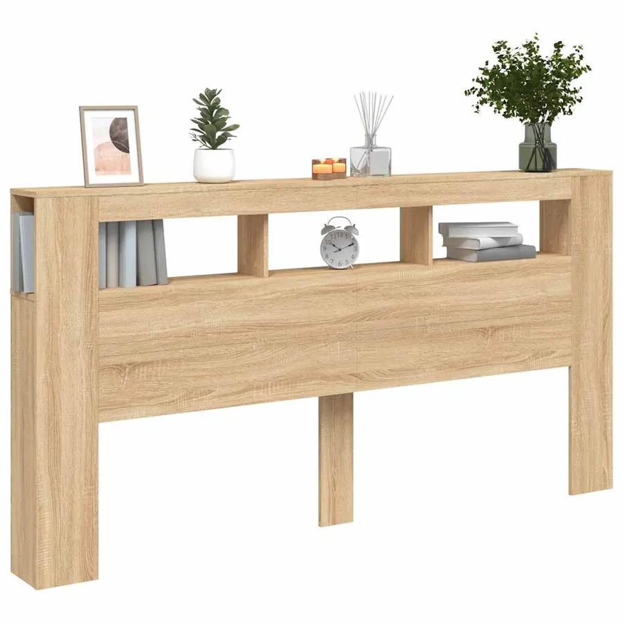 Tête de lit à LED chêne sonoma 200x18,5x103,5cm bois ingénierie - 13