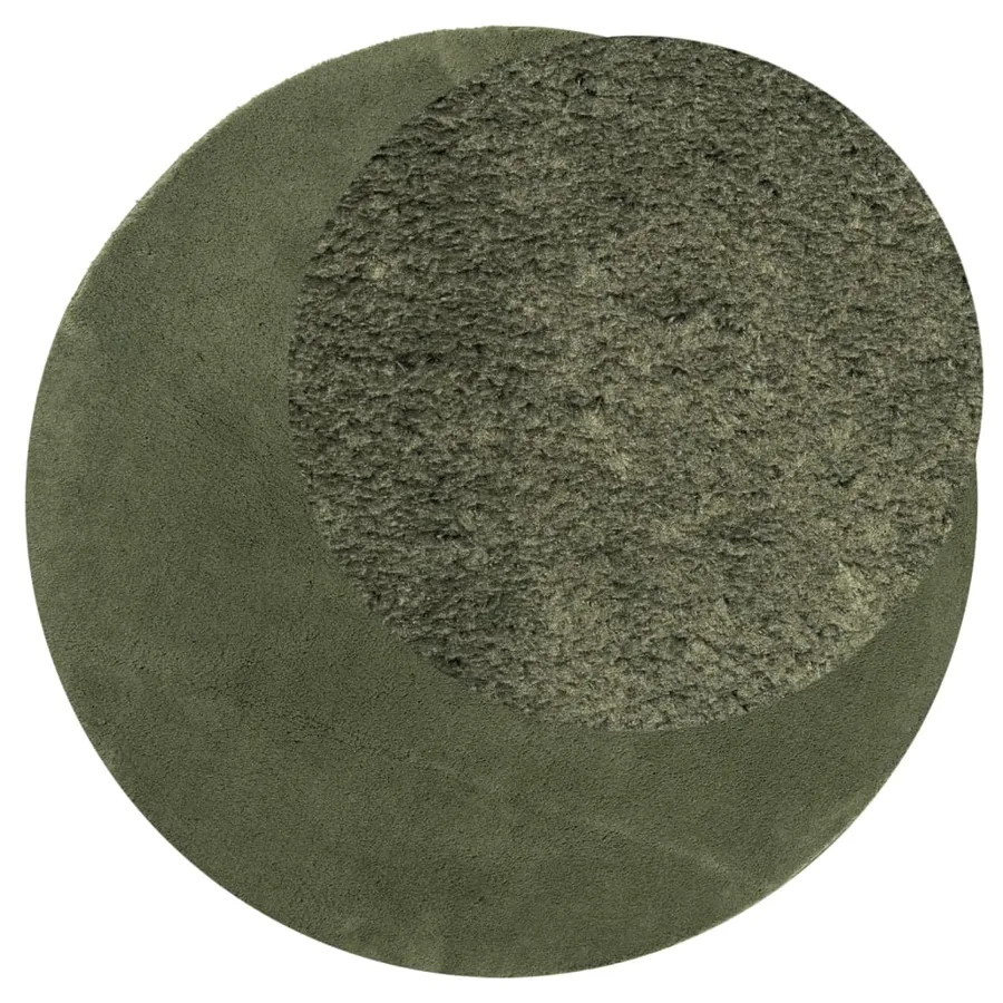 Tapis HUARTE à poils courts doux et lavable vert forêt Ø 120 cm - 3