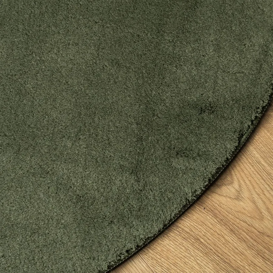 Tapis HUARTE à poils courts doux et lavable vert forêt Ø 120 cm - 4