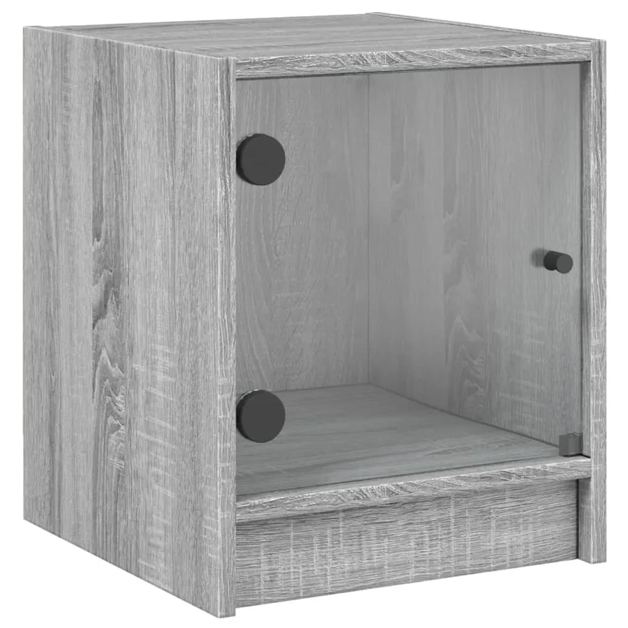 Tables de chevet et portes vitrées 2pcs sonoma gris 35x37x42cm - 6