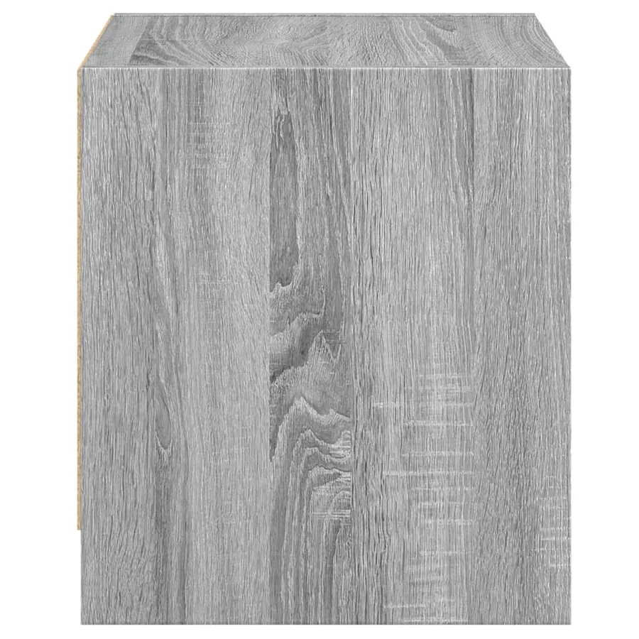 Tables de chevet et portes vitrées 2pcs sonoma gris 35x37x42cm - 8