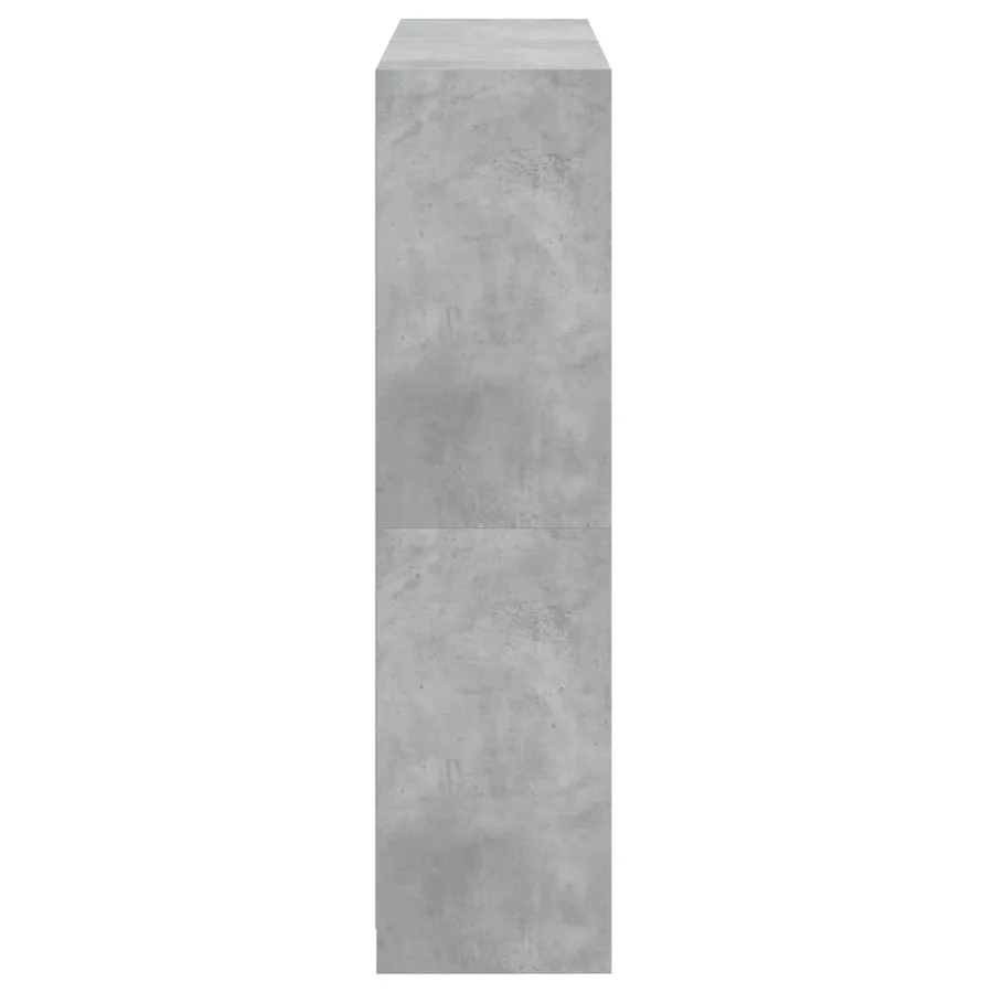 Bibliothèque avec portes gris béton 136x37x142 cm - 8