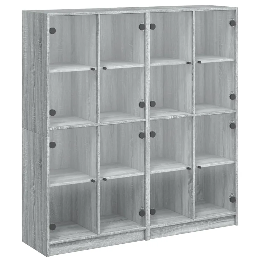 Bibliothèque avec portes sonoma gris 136x37x142 cm - 2