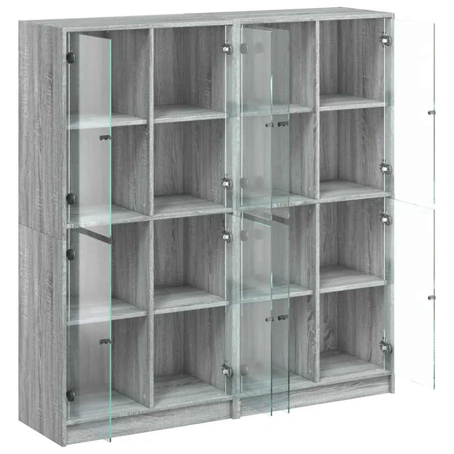 Bibliothèque avec portes sonoma gris 136x37x142 cm - 6