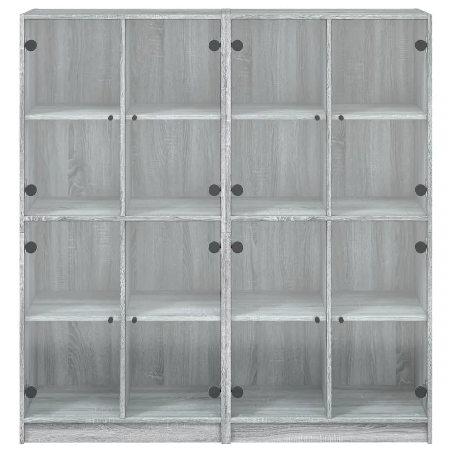 Bibliothèque avec portes sonoma gris 136x37x142 cm - 7