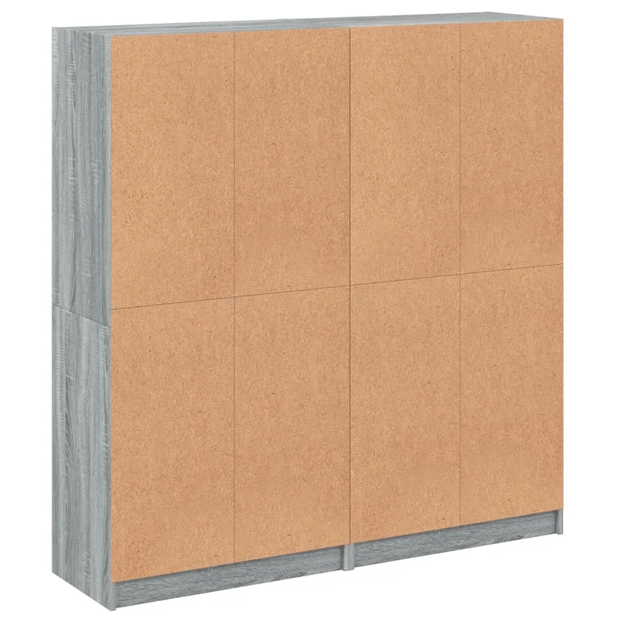 Bibliothèque avec portes sonoma gris 136x37x142 cm - 9