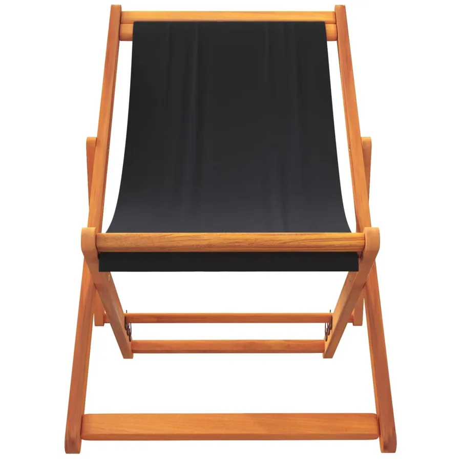 Chaises de plage pliables lot de 2 noir tissu - 4