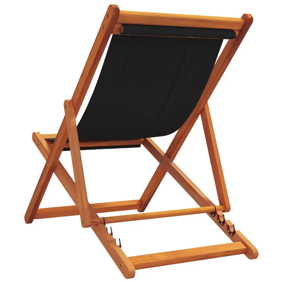 Chaises de plage pliables lot de 2 noir tissu - 6