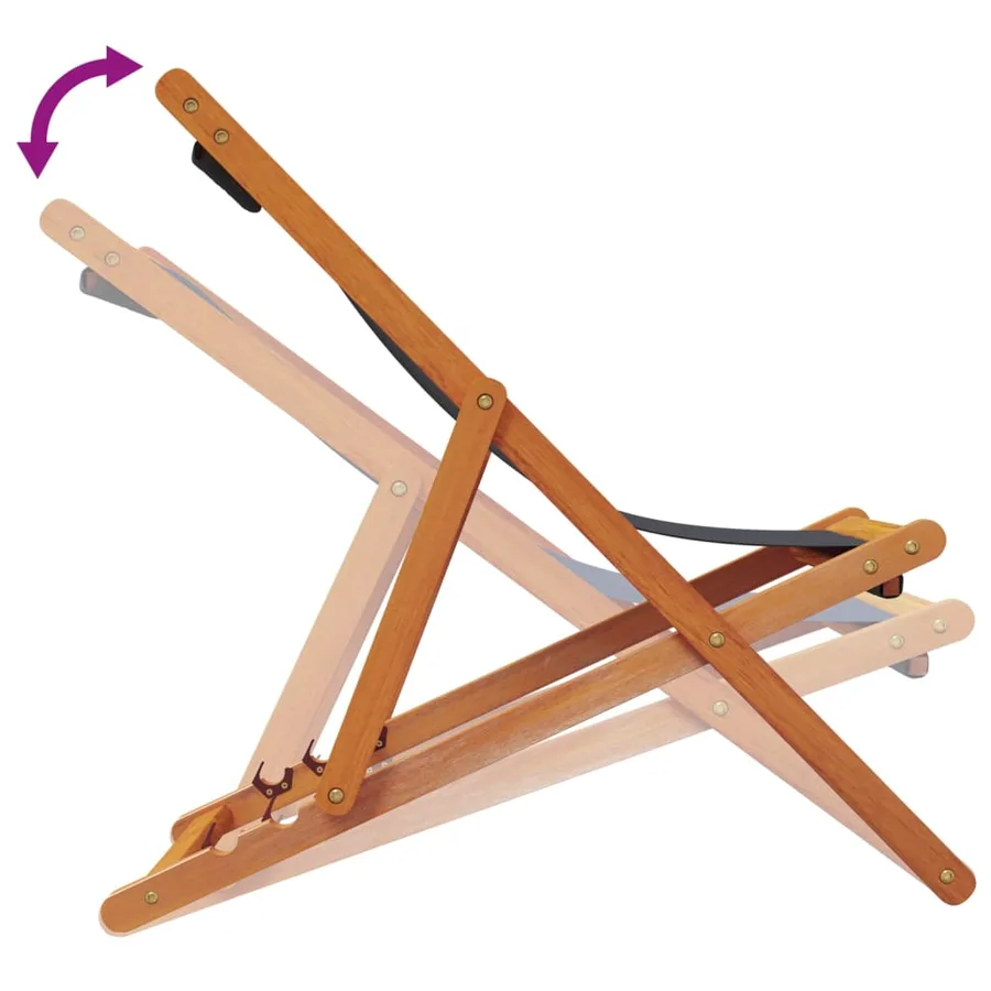 Chaises de plage pliables lot de 2 noir tissu - 7