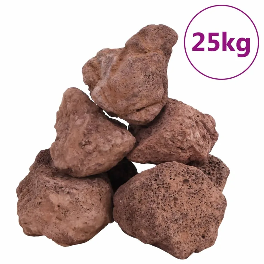 Roches volcaniques 25 kg rouge 10-30 cm - 2