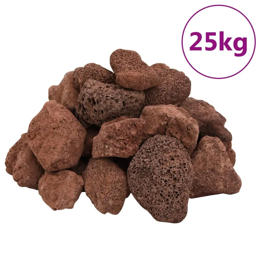 Roches volcaniques 25 kg rouge 5-8 cm - 2