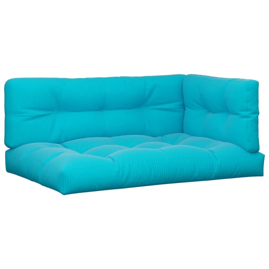 Coussins de palette lot de 3 turquoise tissu - 2