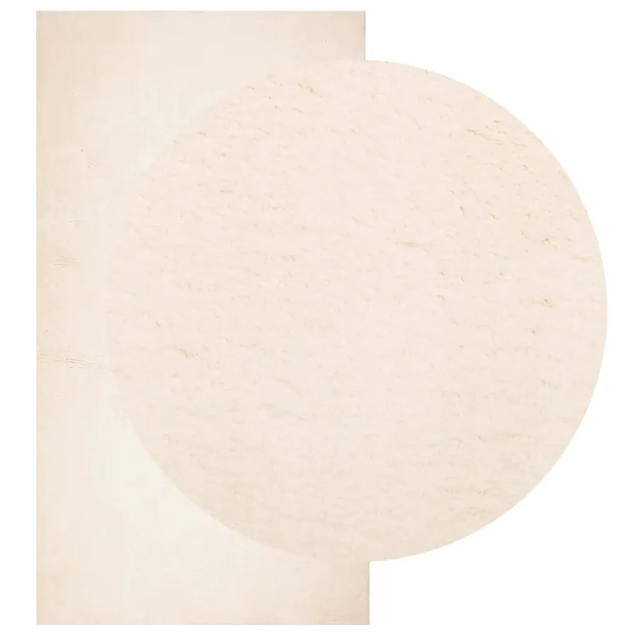 Tapis HUARTE à poils courts doux et lavable beige 80x150 cm - 3