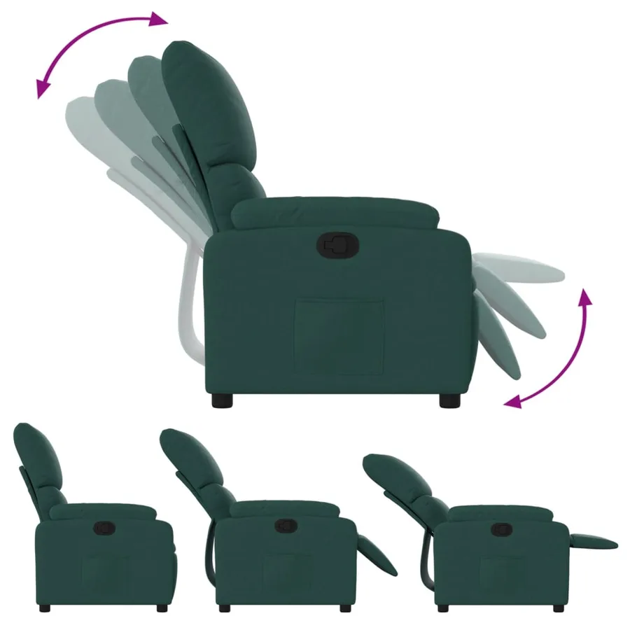 Fauteuil inclinable Vert foncé Tissu - 6