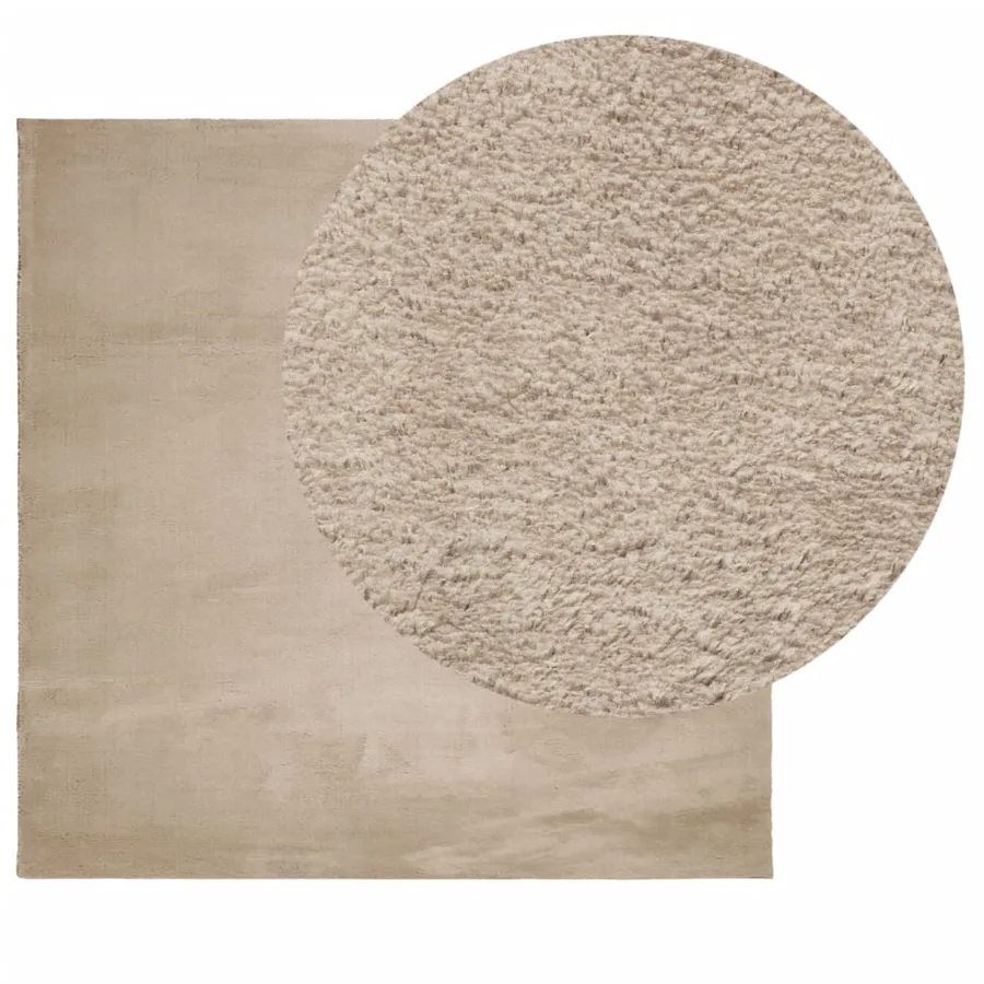 Tapis HUARTE à poils courts doux et lavable sable 200x200 cm - 3