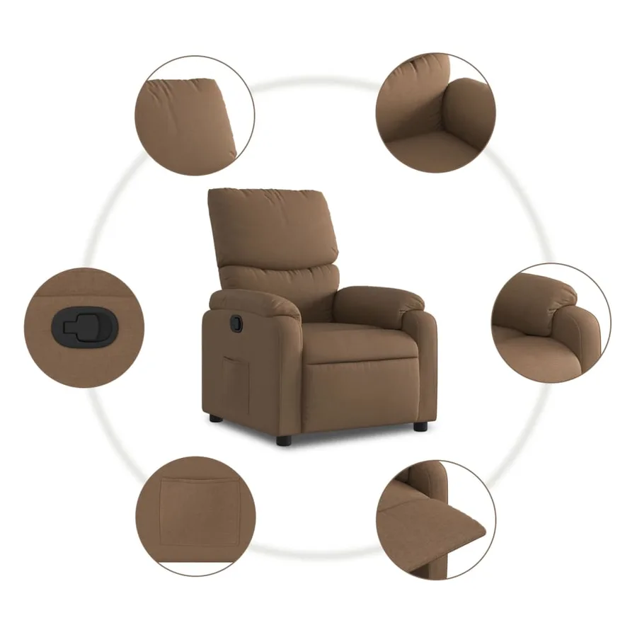 Fauteuil inclinable Marron Tissu - 7