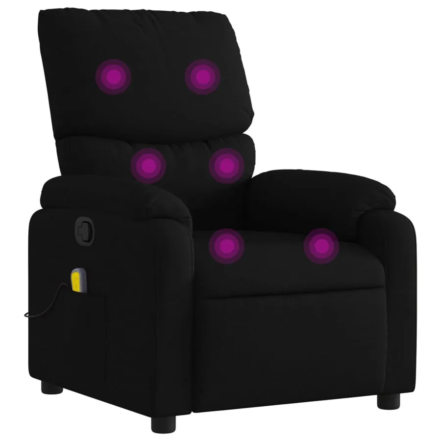 Fauteuil de massage inclinable noir tissu - 2