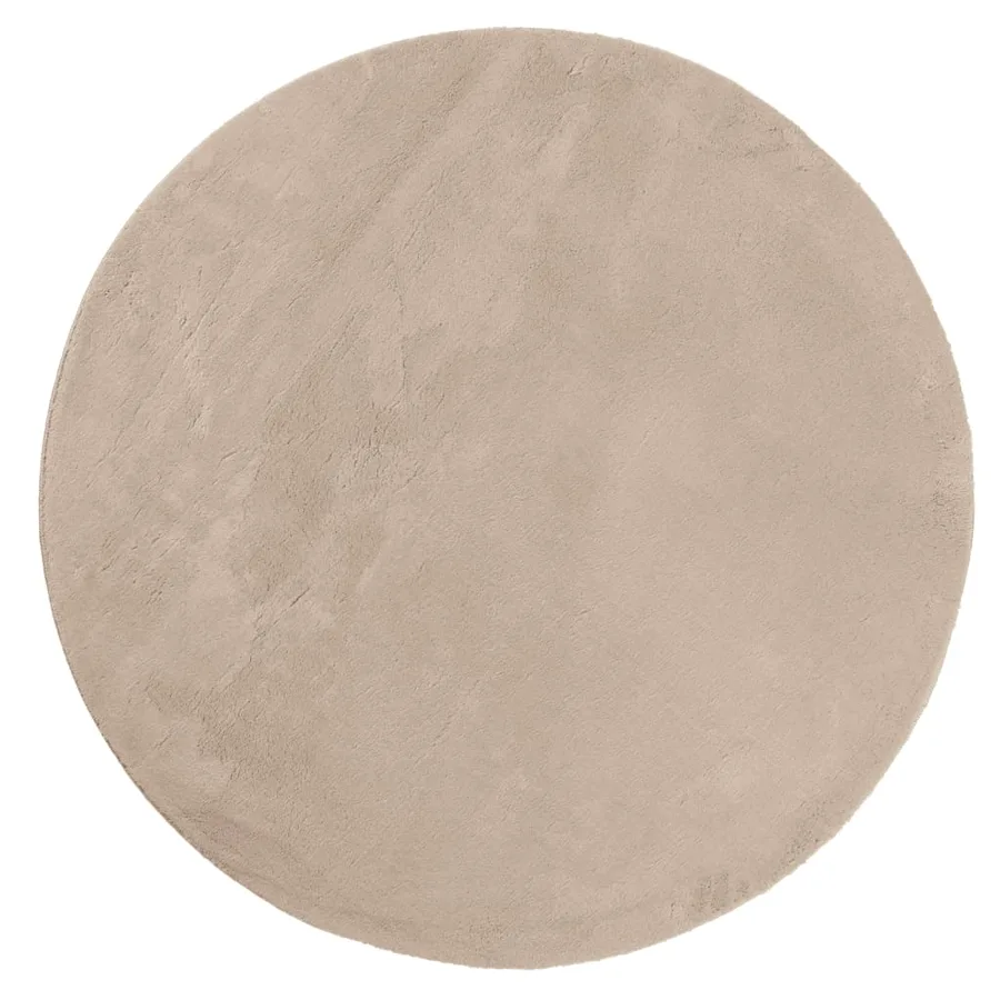 Tapis HUARTE à poils courts doux et lavable sable Ø 160 cm - 2