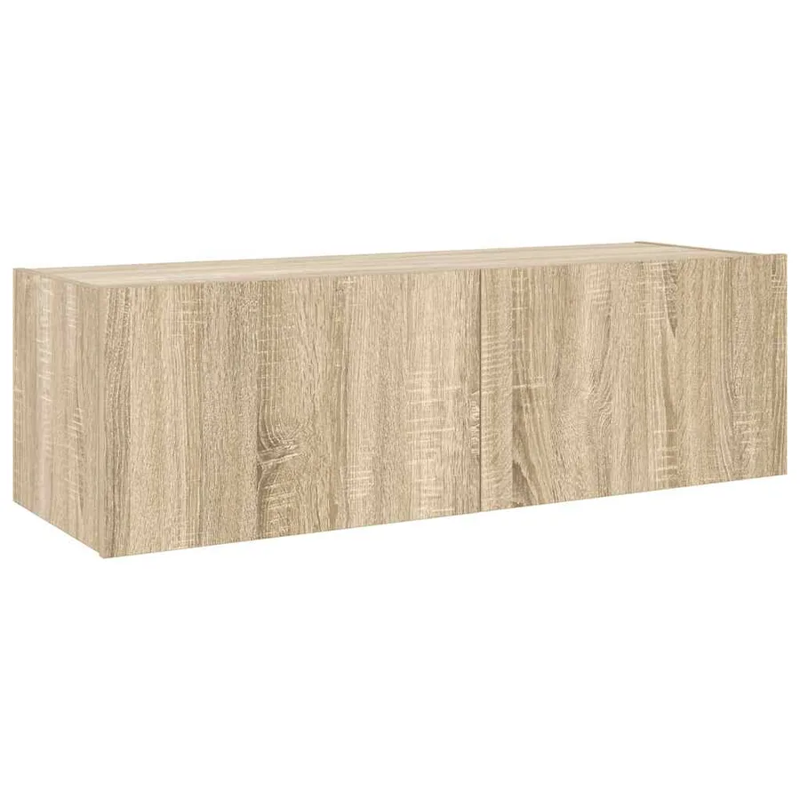 Meuble TV mural avec lumières LED chêne sonoma 100x35x31 cm - 3