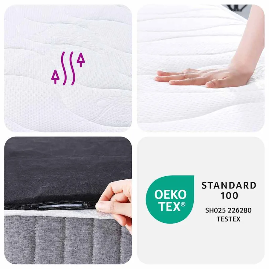 Matelas à ressorts ensachés moyen 90x200 cm - 8