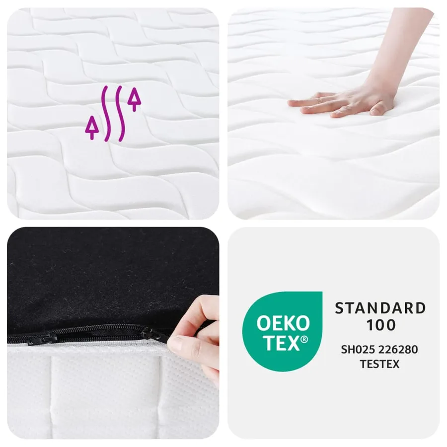 Matelas à ressorts ensachés dureté moyenne 90x200 cm - 8