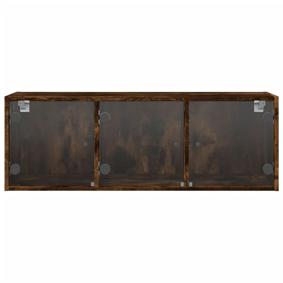Armoire murale avec portes en verre chêne fumé 102x37x35 cm - 6
