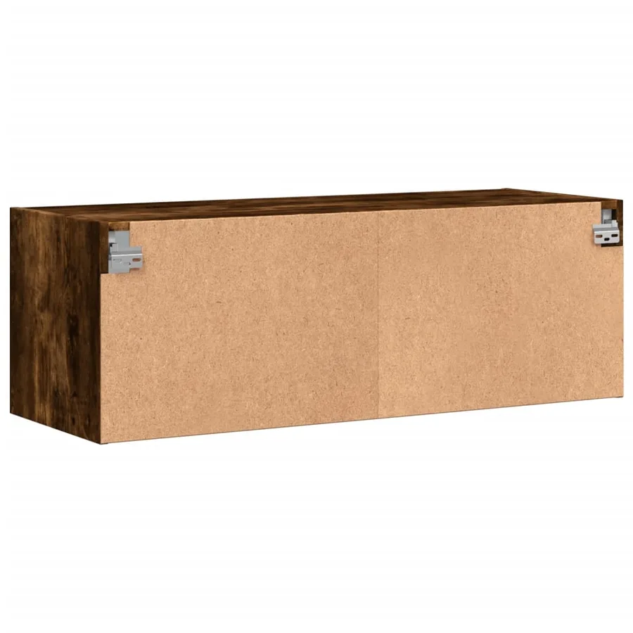 Armoire murale avec portes en verre chêne fumé 102x37x35 cm - 8
