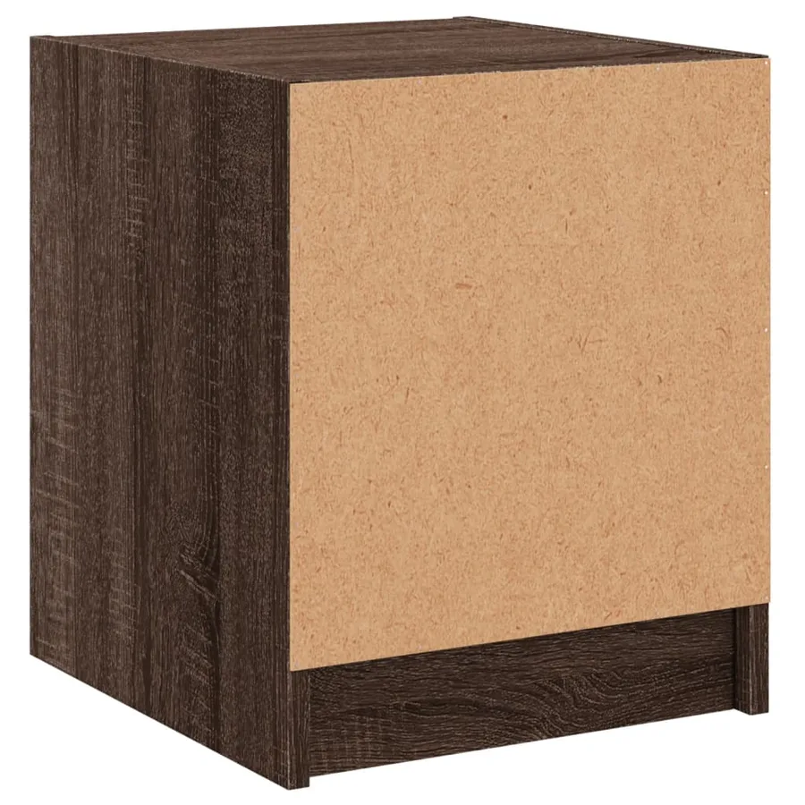 Tables de chevet et portes vitrées 2pcs chêne marron 35x37x42cm - 9