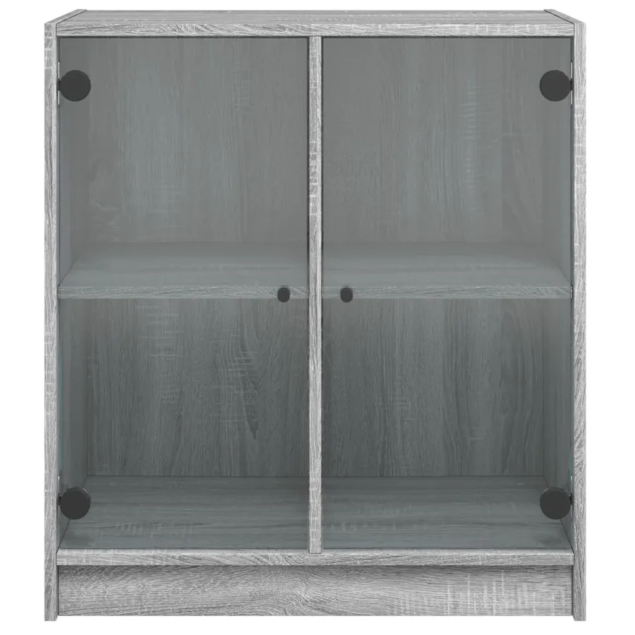 Armoire latérale avec portes en verre sonoma gris 68x37x75,5 cm - 6