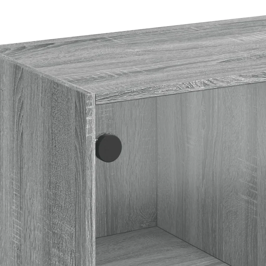 Armoire latérale avec portes en verre sonoma gris 68x37x75,5 cm - 9