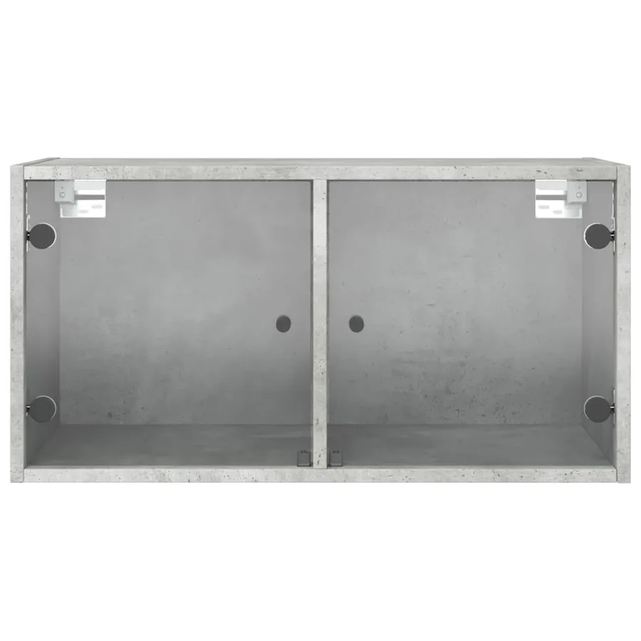 Armoire murale avec portes en verre gris béton 68,5x37x35 cm - 6