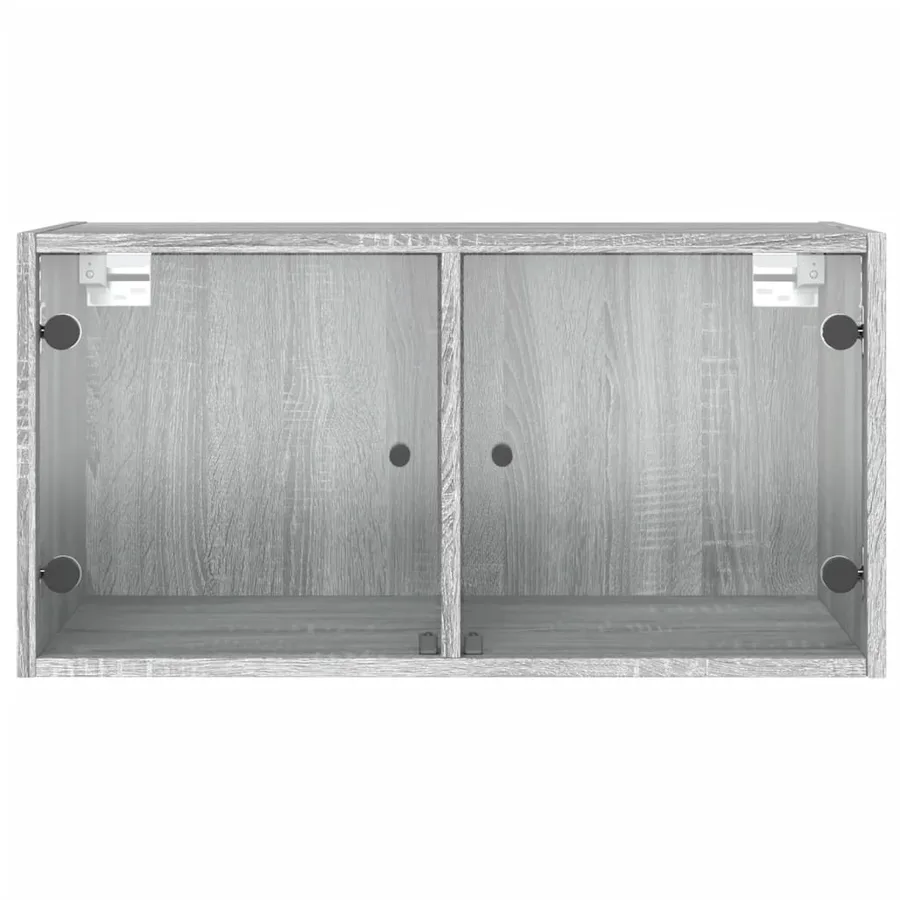 Armoires murales portes vitrées 2 pcs sonoma gris 68,5x37x35 cm - 7