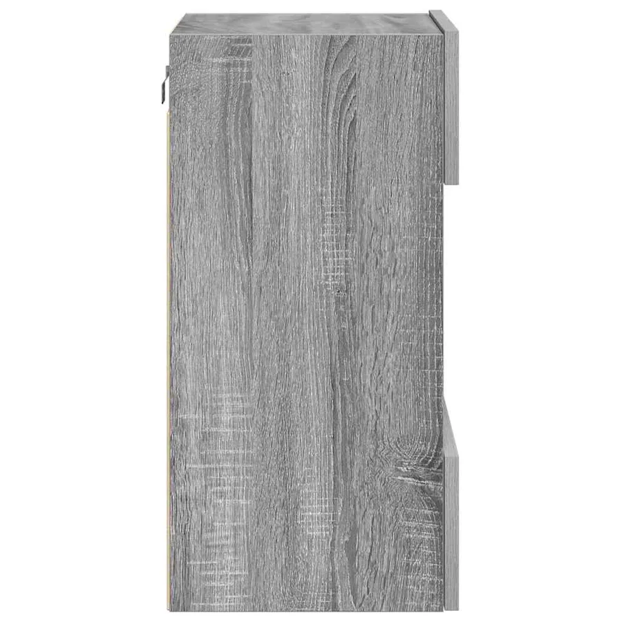 Meubles muraux avec lumières LED pour TV 2pcs sonoma gris 40x30x60,5cm - 10