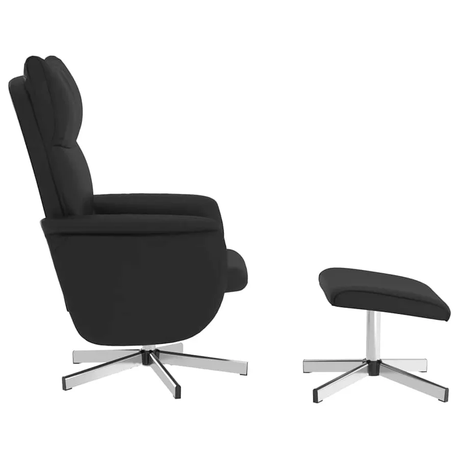 Fauteuil inclinable de massage avec repose-pied noir similicuir - 5