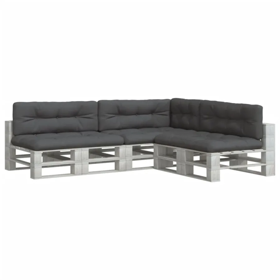 Coussins de palette lot de 7 anthracite tissu - 3