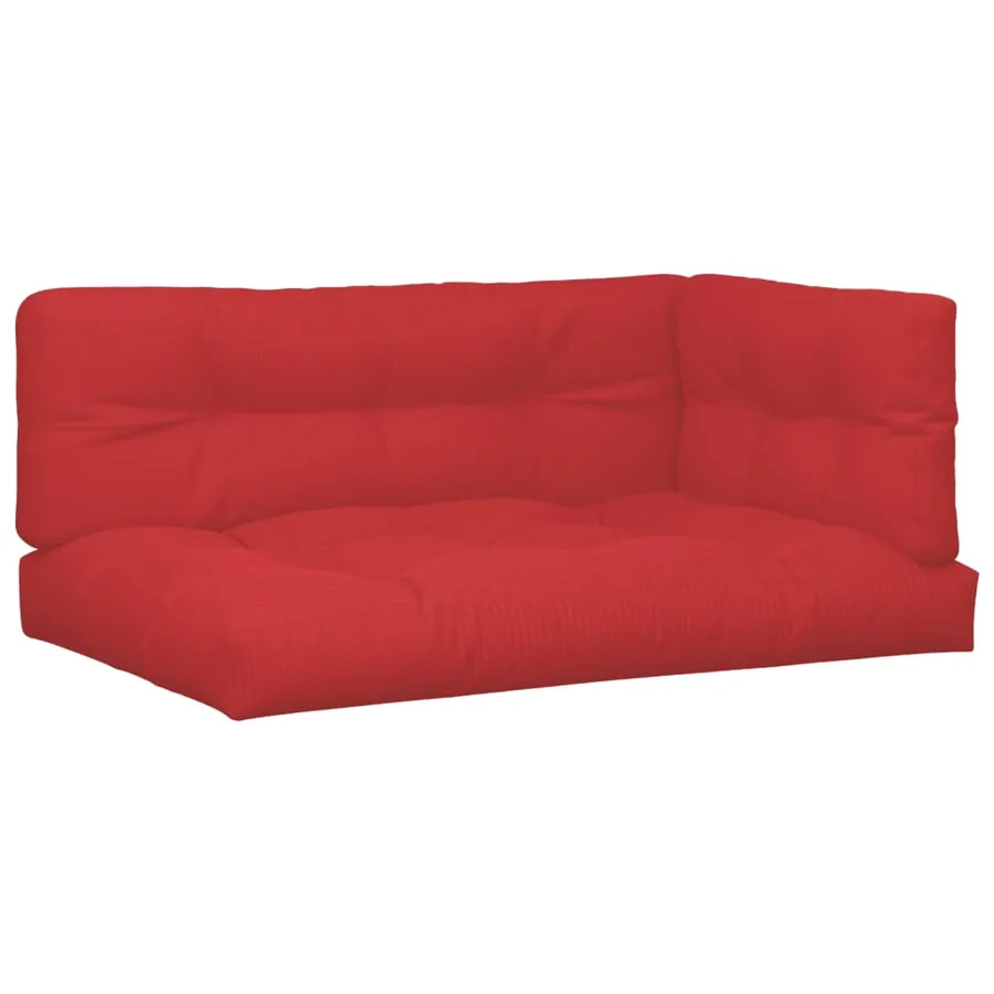 Coussins de palette lot de 3 rouge tissu - 2
