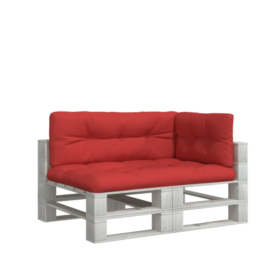 Coussins de palette lot de 3 rouge tissu - 3