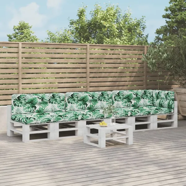 Coussins de palette lot de 7 motif de feuilles tissu