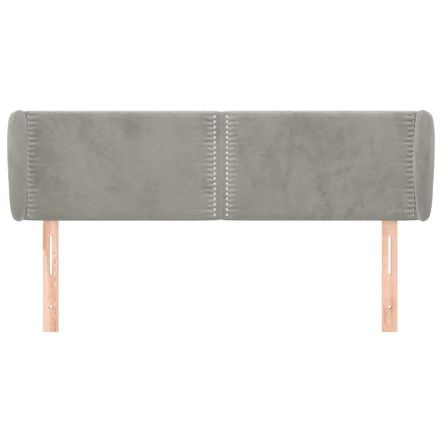 Tête de lit avec oreilles Gris clair 147x23x78/88 cm Velours - 3