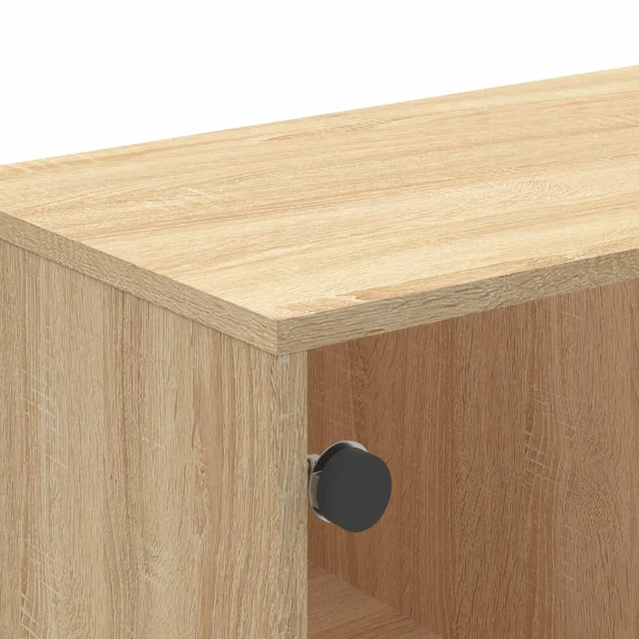 Table basse avec portes en verre chêne sonoma 68,5x50x50 cm - 8
