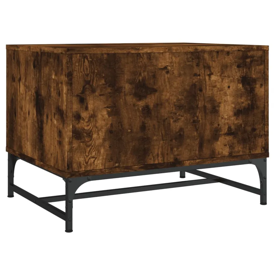 Table basse avec portes en verre chêne fumé 68,5x50x50 cm - 7
