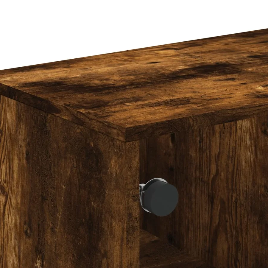 Table basse avec portes en verre chêne fumé 68,5x50x50 cm - 8