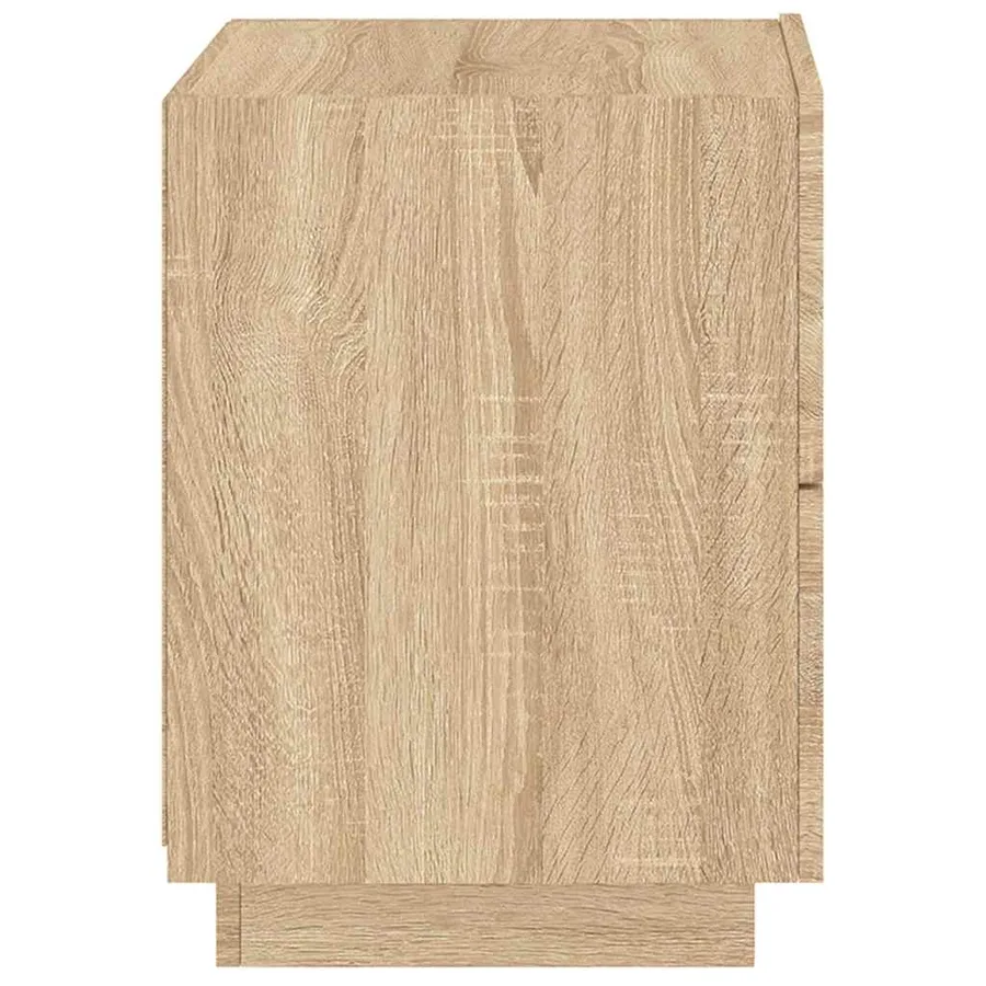 Armoires de chevet et lumières LED 2 pcs chêne sonoma - 9